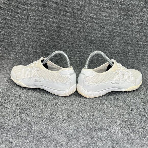 Skechers Breathe Easy Shoes Women's Size 8 White Slip On Relaxed Fit Memory Foam - Picture 6 of 12